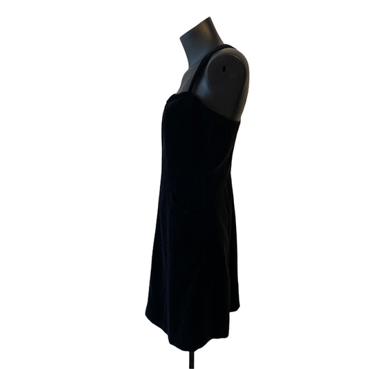 Thierry Mugler vintage dress in black velvet - S/M - 1990s