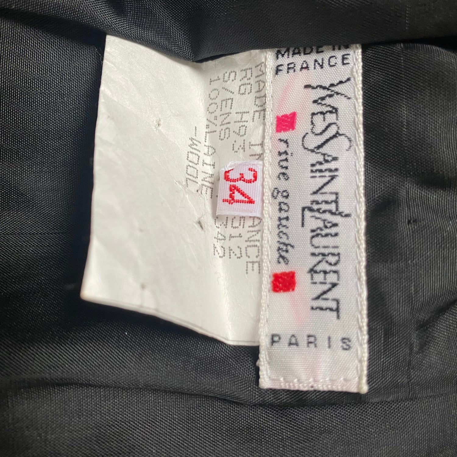 Lysis vintage Saint Laurent straight black wool tweed skirt - S - 1980s