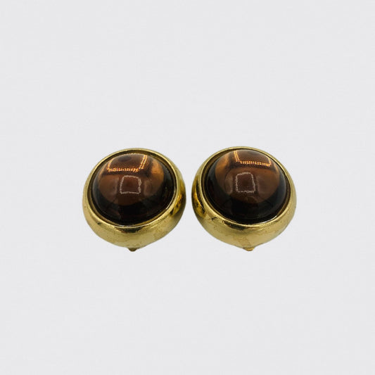 Lysis vintage Yves Saint Laurent amber stud earrings - 1990s