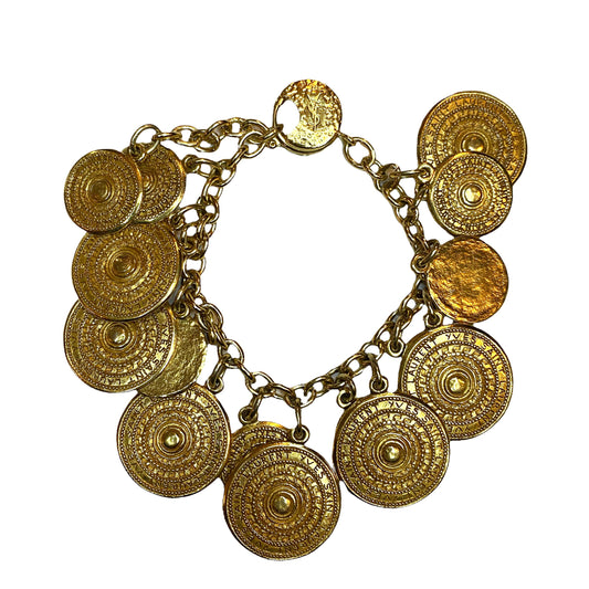Lysis vintage Saint Laurent vintage bracelet Aztec-inspired medallions - 1990s