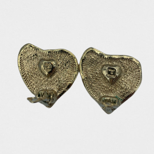 Lysis vintage Yves Saint Laurent heart-shaped earrings - 1990s