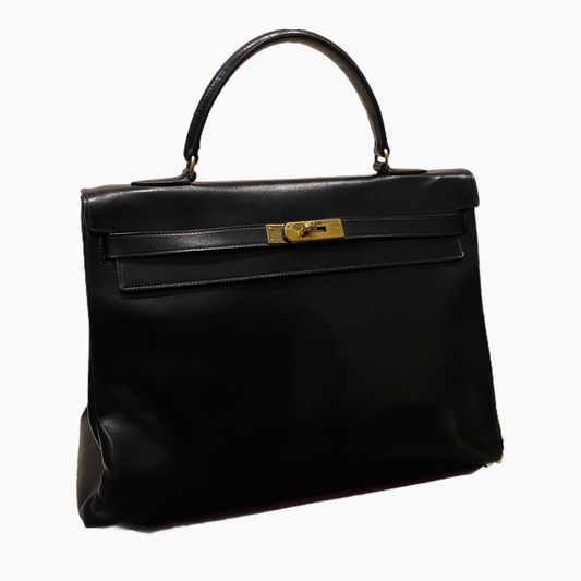 Lysis vintage Hermès Kelly 35 black & gold - 1980s