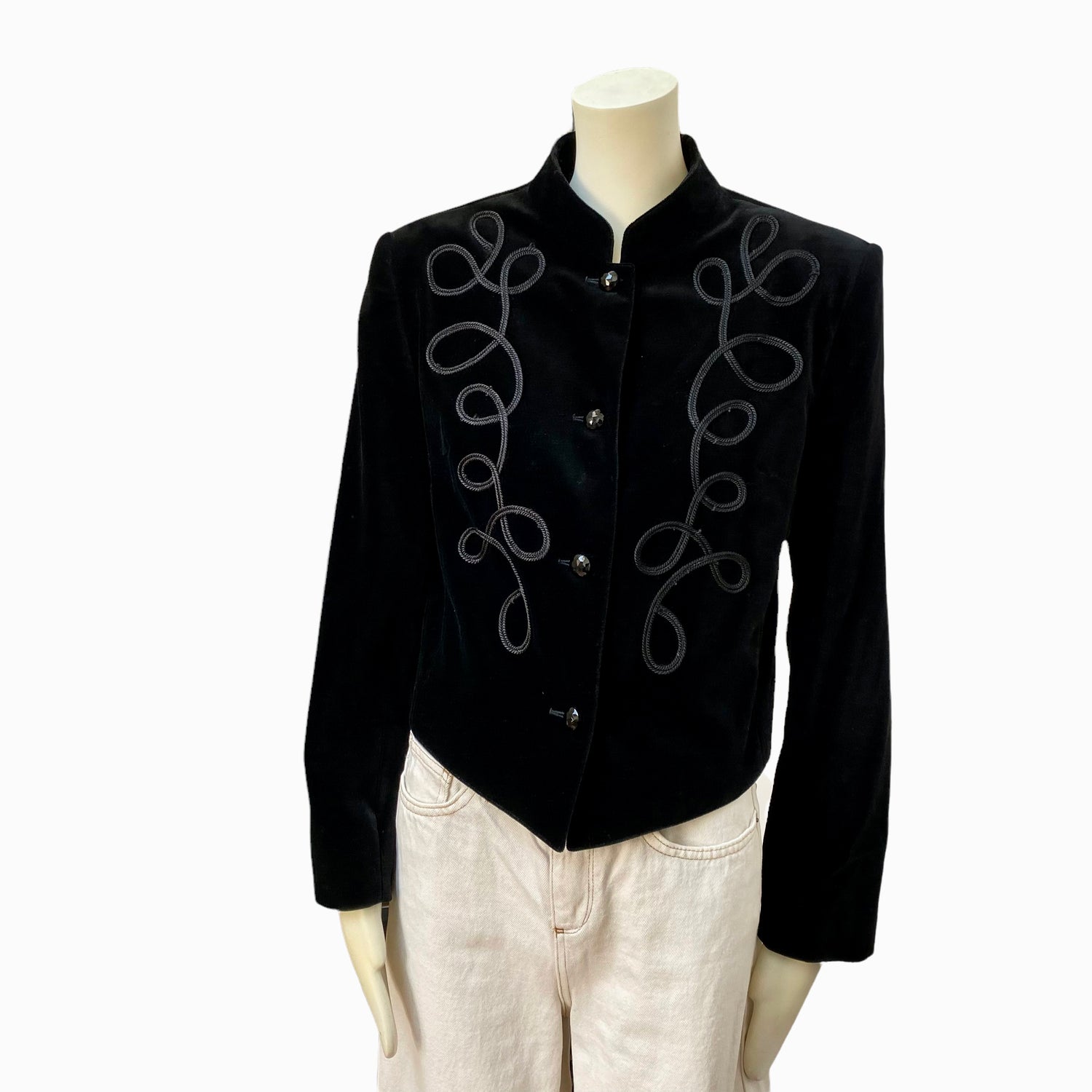 Guy Laroche velvet black Spencer jacket - M - 1980s
