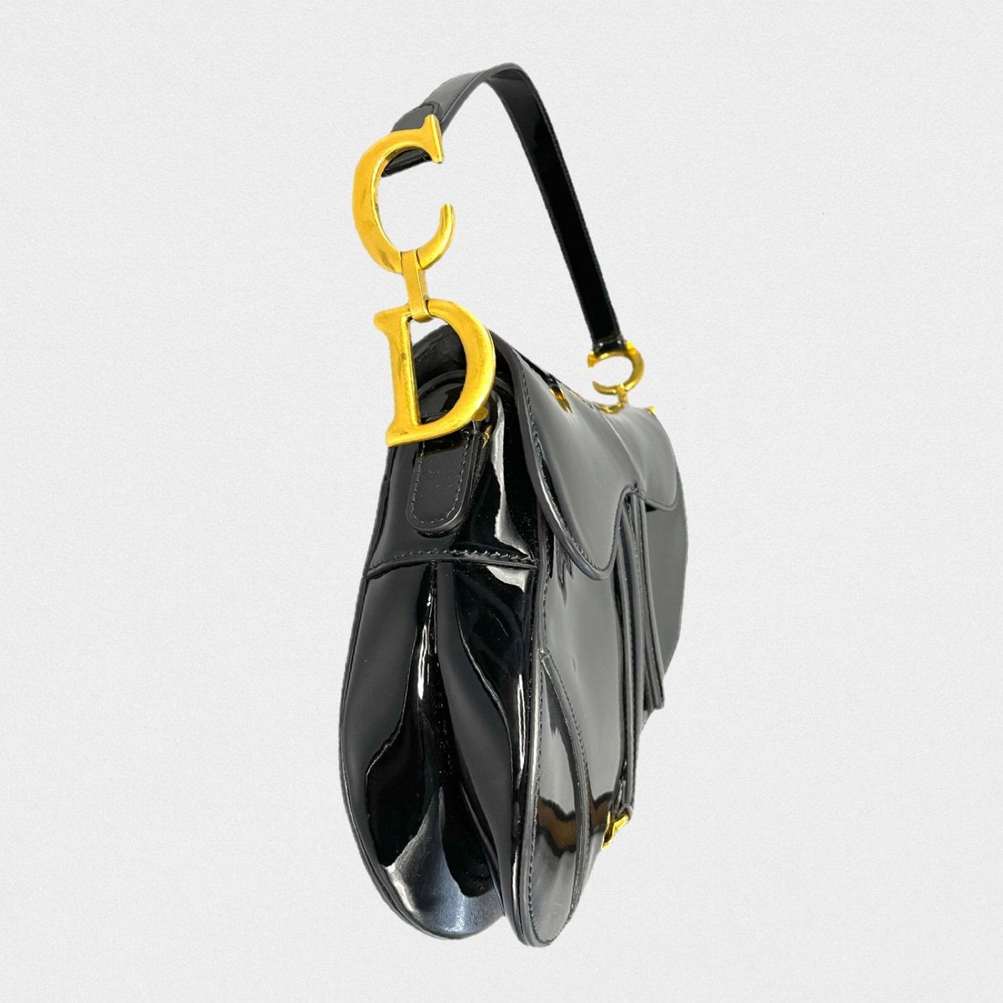 Lysis vintage Christian Dior Saddle patent black bag