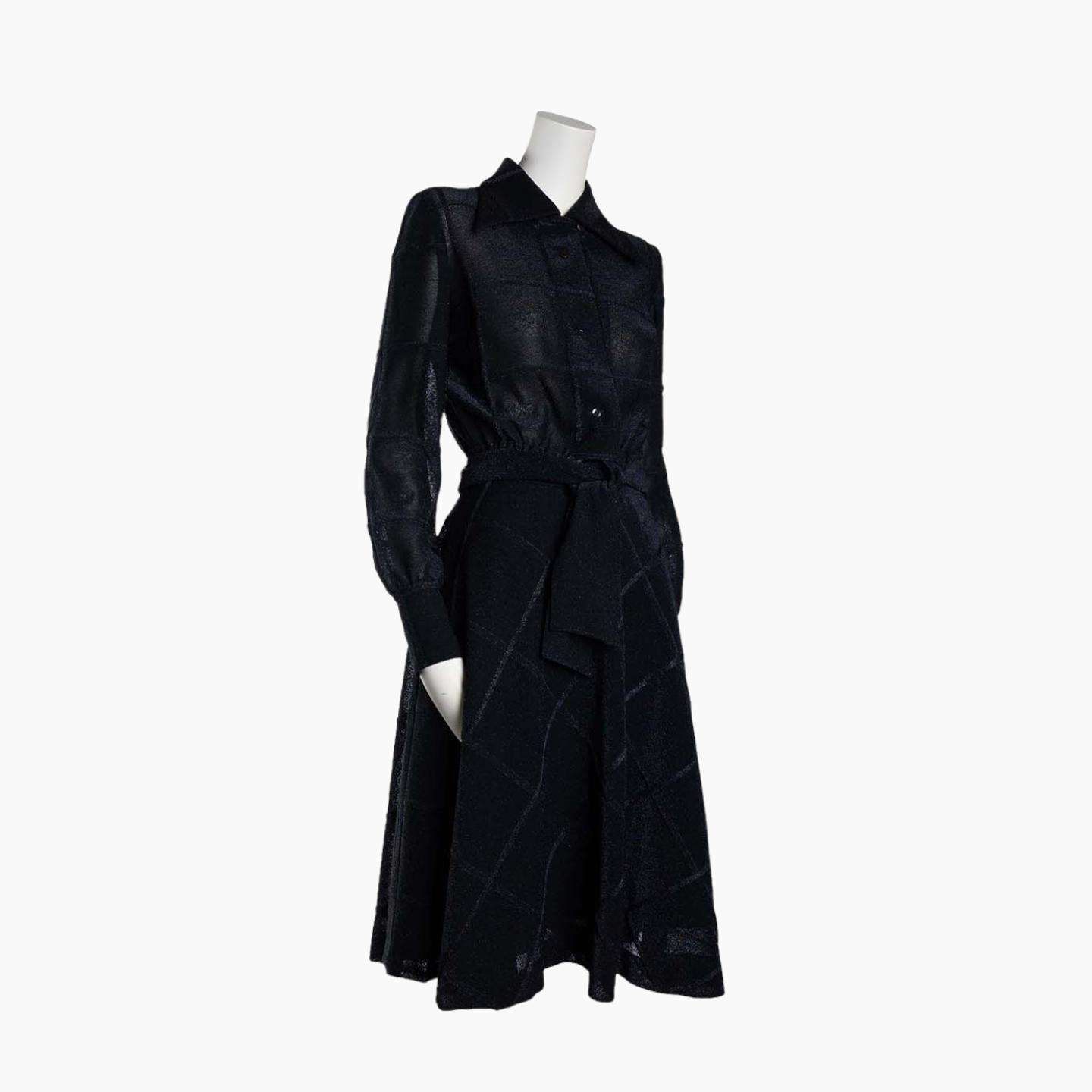 Vintage second hand Lanvin vintage black and lurex skirt and shirt Lysis