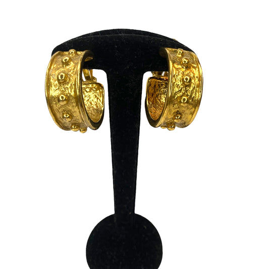 Lysis vintage Saint Laurent vintage hammered spike hoop earrings  - 1990s