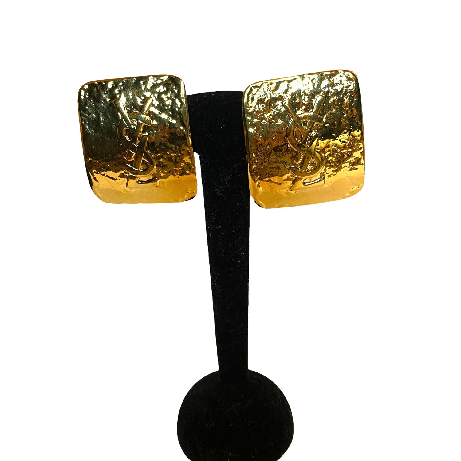 Lysis vintage Saint Laurent vintage clip earrings square logo - 1990s