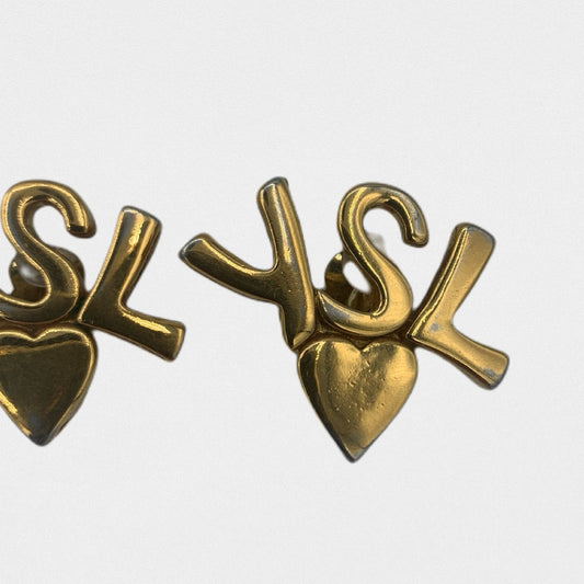 Lysis vintage Yves Saint Laurent YSL heart earrings - 1990s