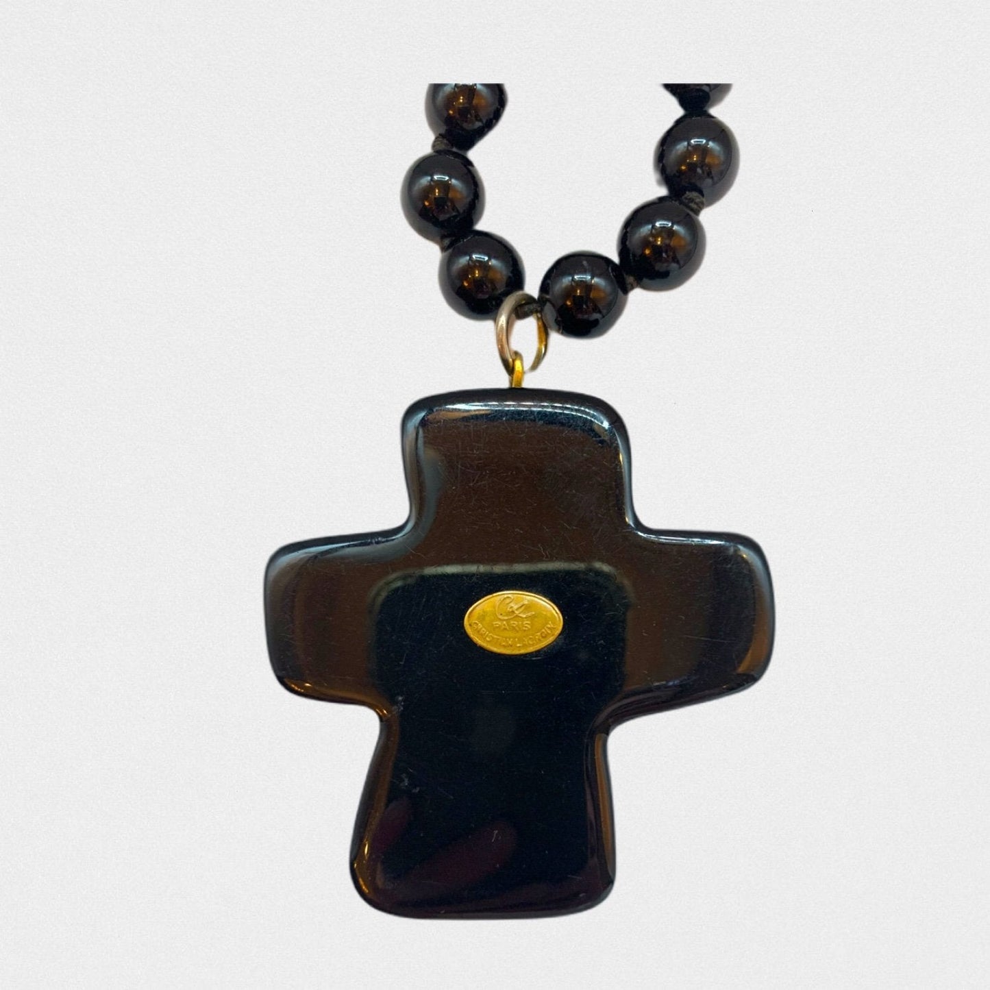 Lysis vintage Christian Lacroix bakelite cross necklace