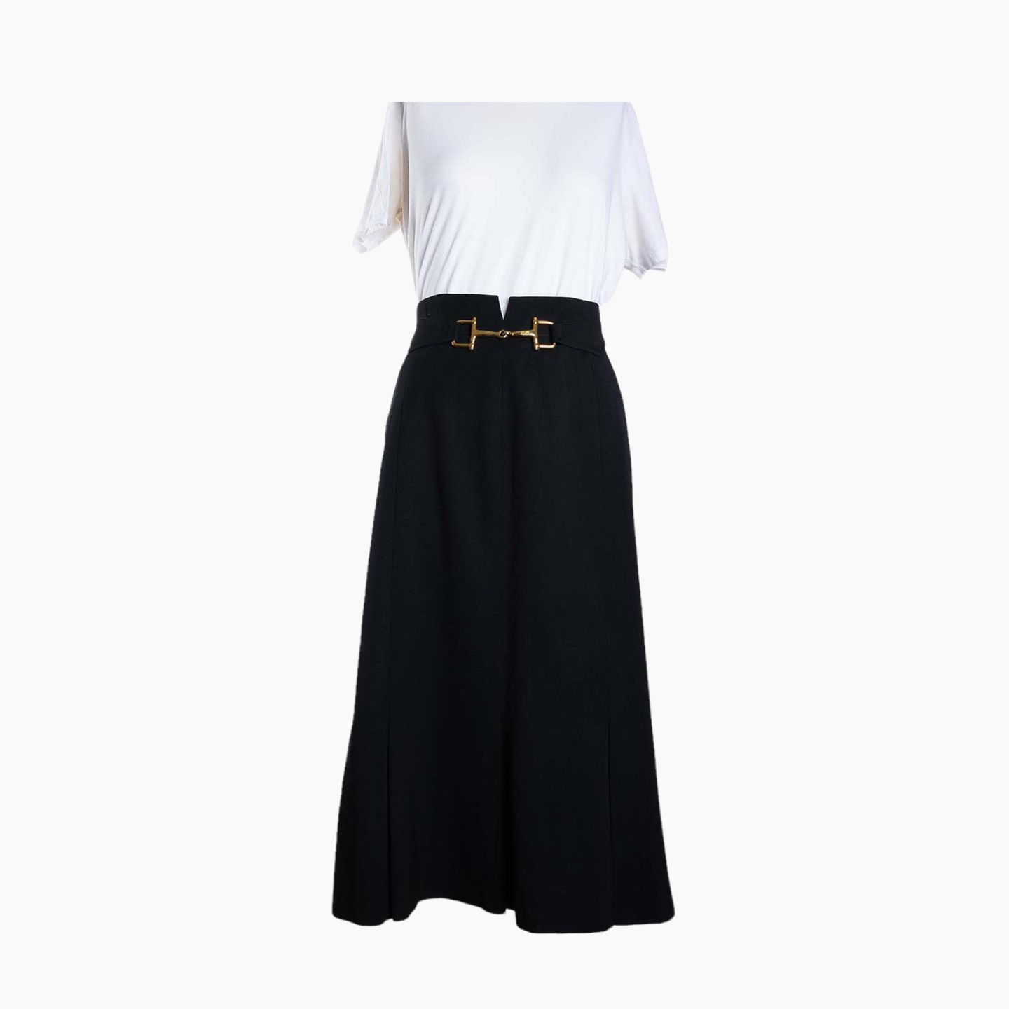 Lysis vintage Celine black wool skirt with chain - L/XL - 1970s