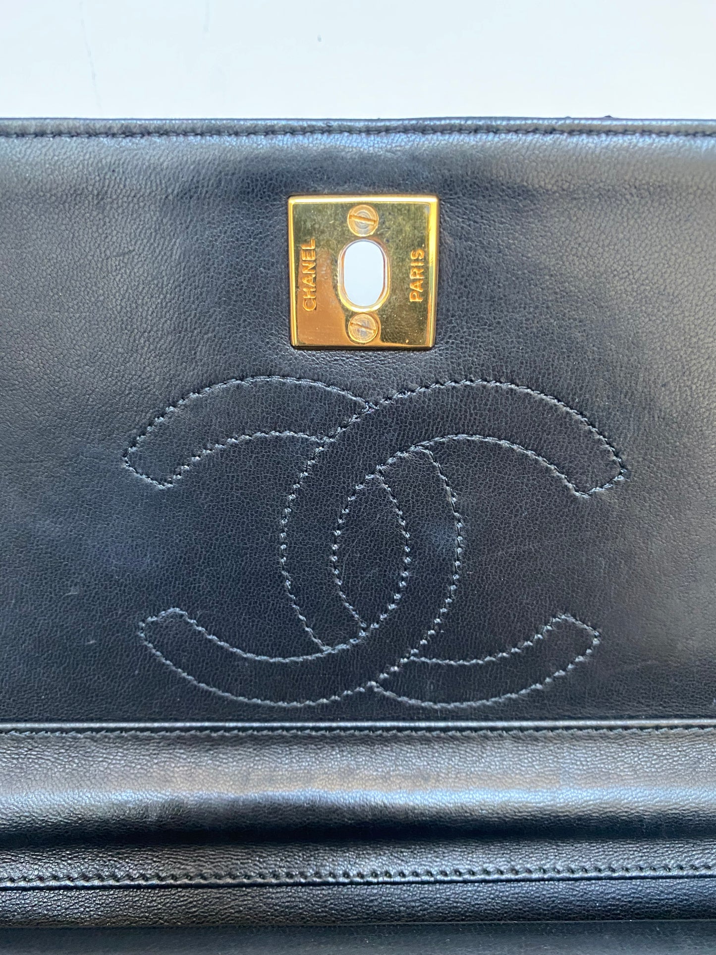 Chanel vintage black quilted flap bag