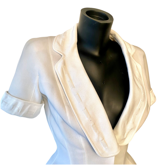 Thierry Mugler vintage white ensemble in white with knitted details - S - 1990s