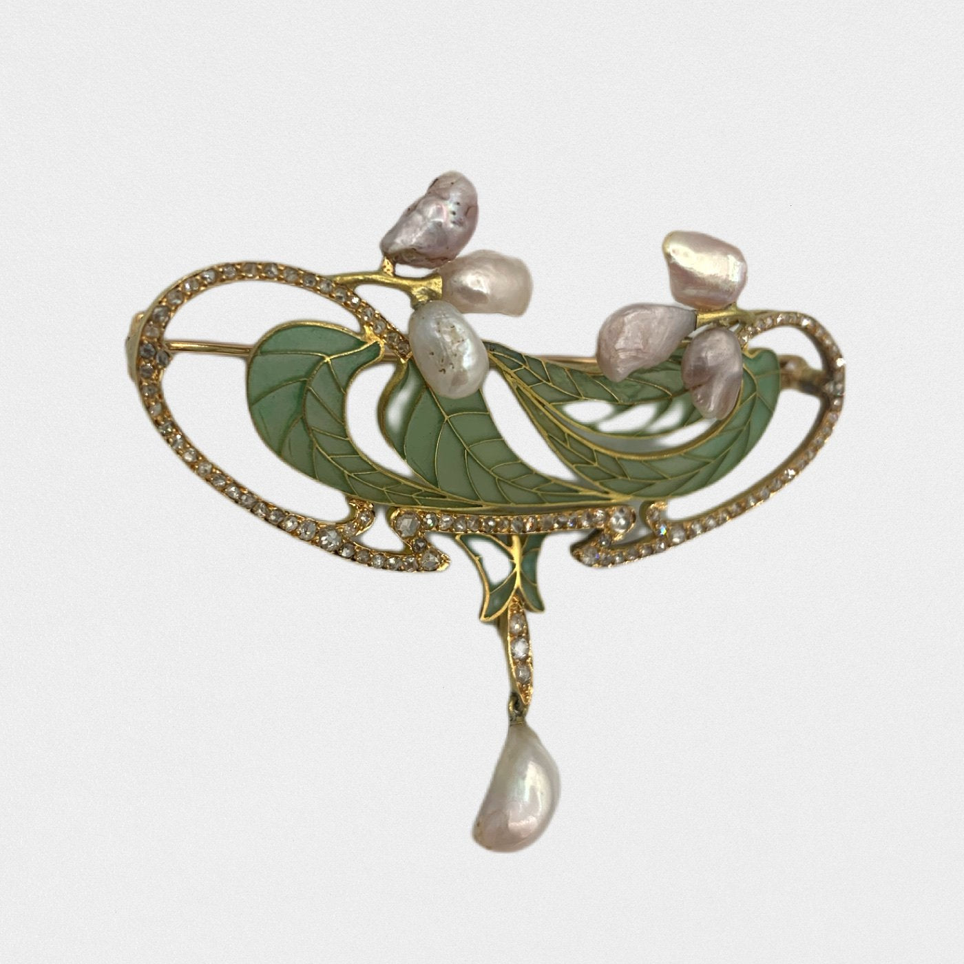 Lysis vintage Art nouveau vintage gold brooch - Fine jewelry