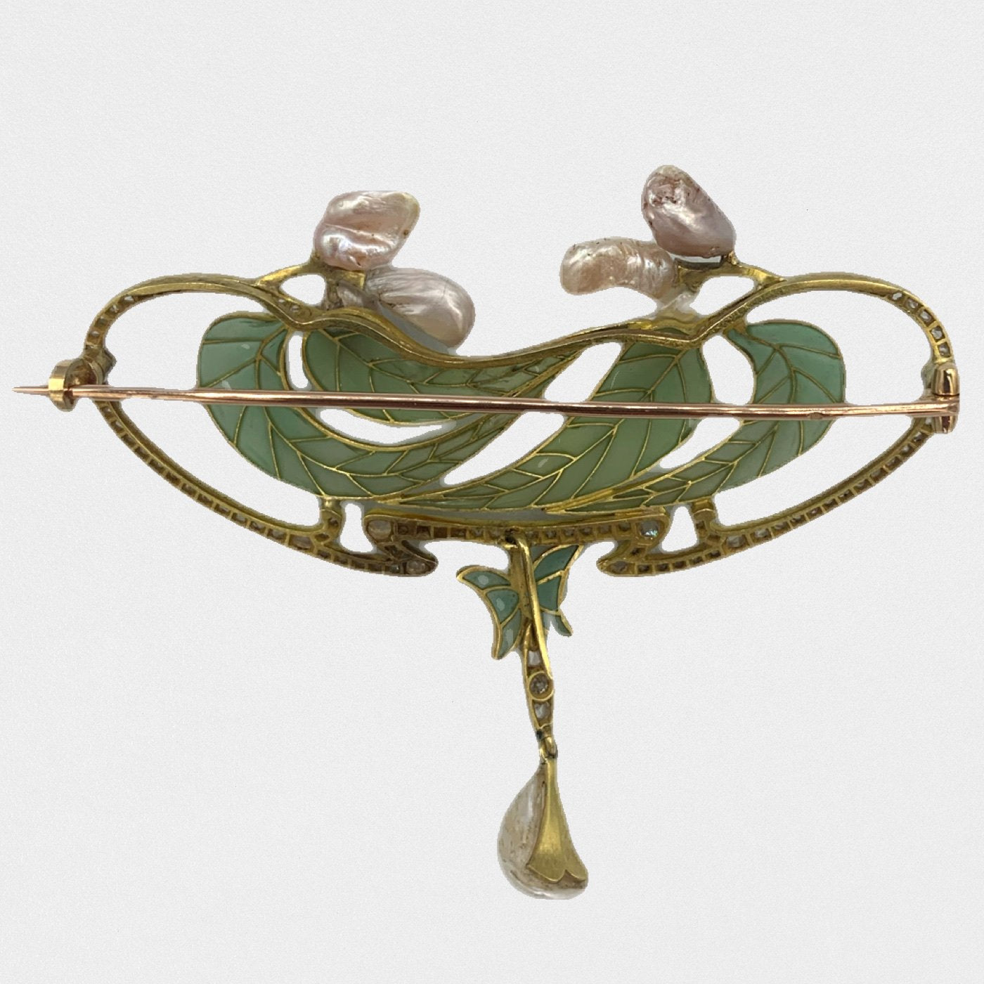 Lysis vintage Art nouveau vintage gold brooch - Fine jewelry