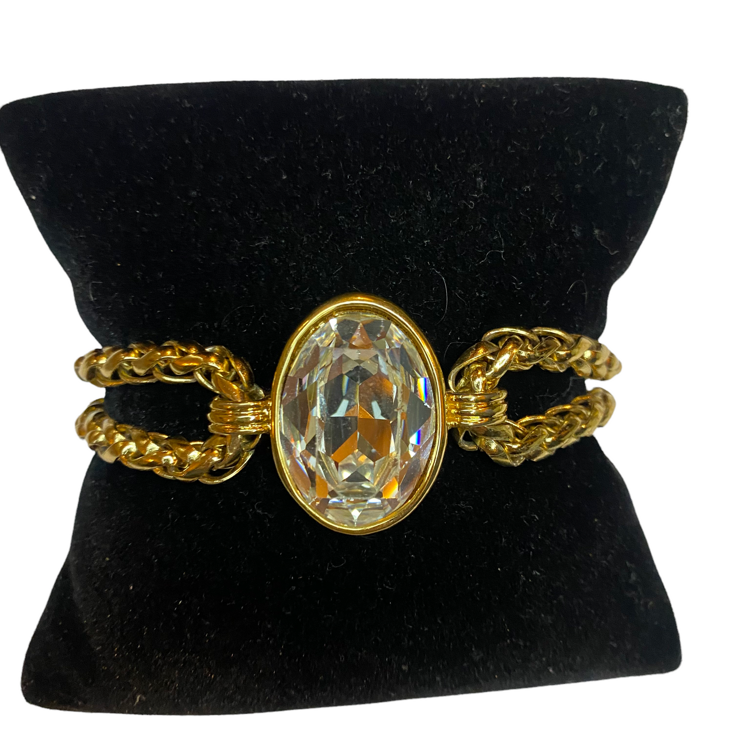 Lysis vintage Saint Laurent vintage bracelet cabochon diamond - 1990s